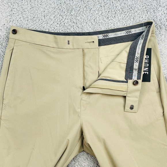 Rhone Commuter Pro Trouser Men's 34x32 Khaki Flex-Knit Slim Straight Pants NWT - Picture 2 of 12